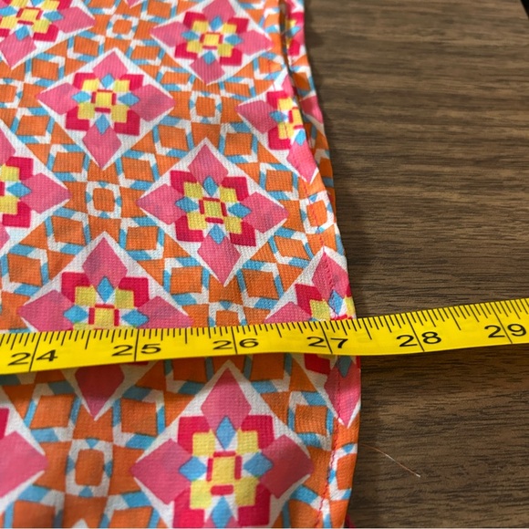 Zac & Rachel Orange and Black Geometric Blouse L - Picture 8 of 9